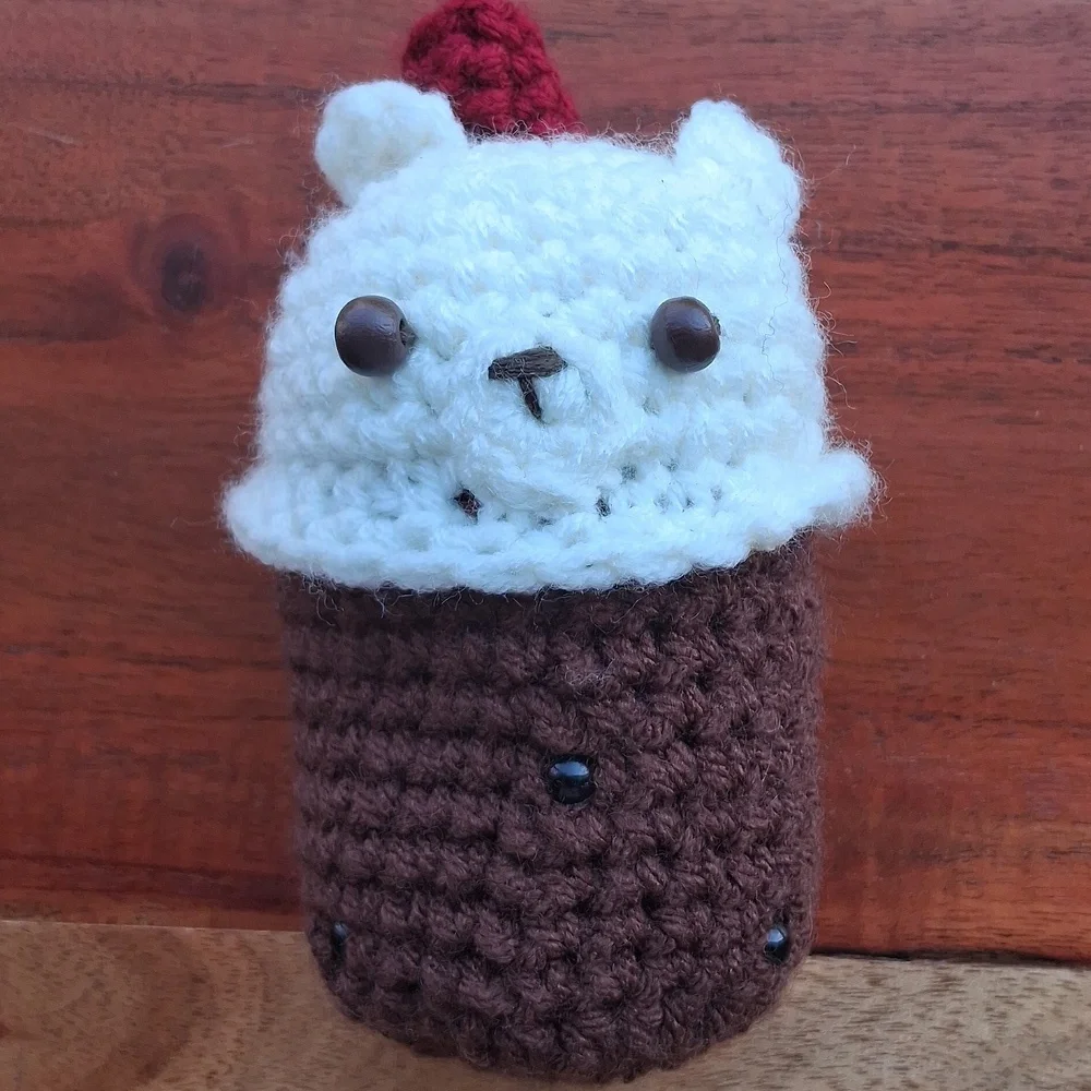 Handmade Crochet Boba Bear Plush